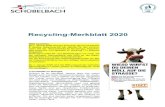 Recycling-Merkblatt 2020 - Schü · PDF file 2019-12-10 · Recycling-Merkblatt 2020 Grüngut ist ein Wertstoff. Daraus lässt sich neben Biogas auch wertvoller Kompost herstellen,