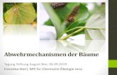 Abwehrmechanismen der Bäume … · Abwehrmechanismen der Bäume Tagung Stiftung August Bier, 06.09.2019 Franziska Eberl, MPI für Chemische Ökologie Jena
