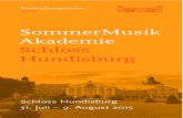 SommerMusik Akademie Schloss Hundisburg · Frédéric Chopin – Nocturne Es-Dur op. 9 Nr. 2 Nocturne H-Dur op. 32 Nr. 1 Nocturne cis-Moll op. posthum Ludwig van Beethoven – Sonate