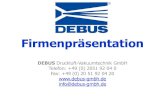 Firmenpräsentation · Firmenpräsentation DEBUS Druckluft-Vakuumtechnik GmbH Telefon: +49 (0) 2051 92 04 0 Fax: +49 (0) 20 51 92 04 20  info@debus-gmbh.de