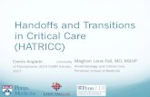 Handoffs and Transitions in Critical Care (HATRICC) · Handoffs Transfer of patient care and accountability Found in various care settings because of specialization of care across