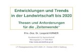 Entwicklungen und Trends in der Landwirtschaft bis 2020 Salzburg... · 2011. 6. 12. · 8 Klimawandel Zunahme der Temperatur Relativ gesicherte Aussagen zum Temperaturanstieg Landflächen
