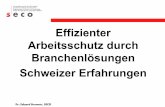 Effizienter Arbeitsschutz durch Branchenlösungen Schweizer ... · Branchenlösungen im Arbeitsschutz Title Microsoft PowerPoint - Vortrag Brunner Branchenlösungen zum Arbeitsschutz