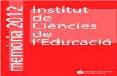 Institut de memòria 2012 l’Educació Ciències dememòria 2012 1 Índex presentaciÓ..... 4 1. introducciÓ..... 6 2. resum executiu..... 8