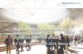 Digital education event · Augen verlieren, die sich mit der Digitalisierung bei der Bewältigung von gesellschaftlichen Auf-trägen wie der Integration oder der Verbesserung der