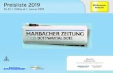 Preisliste 2019 · Marbach & Bottwartal Mo–Sa 6 364 Grundpreis 1,41 1,76 2,03 4,09 Ortspreis 1,24 1,52 1,74 3,49 M140 ... S-Ost Frauen-kopf Bad Cannstatt Fellbach Rommels-hausen