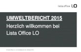 Herzlich willkommen bei Lista Office LO · © Lista Office LO, LO Umweltbericht, 05. Oktober 2016 5 1. Rückblick 2015 2. Ziele und Projekte 2016 3. Input/Output-Analyse