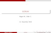 SCRUM Anforderung auch Softwaretester, UX-Designer und technische Schreiber. Regirt M., Siller C. SCRUM 13. Dezember 2018 9 / 36 SCRUM-Prozess SCRUM-Prozess Regirt M., Siller C. SCRUM