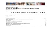 Hochschul- und Landeskirchenbibliothek Wuppertal · Hochschul- und Landeskirchenbibliothek . Wuppertal . N e u e r w e r b u n g s l i s t e . Mai 2016 . Inhaltsverzeichnis Seite.
