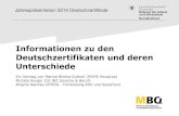 Informationen zu den Deutschzertifikaten und deren ...90e11307... · Vorbereitung auf das Studium in Deutschland und auf die vom TestDaF-Institut ... A1 Prüfungs- niveau- stufen