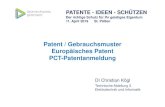 Patent / Gebrauchsmuster Europأ¤isches Patent PCT ... Europأ¤isches Patent PCT-Patentanmeldung DI Christian