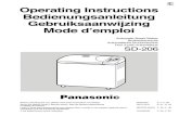 Operating Instructions Bedienungsanleitung ... · 10 minute memory. If the power is returned within 10 minutes, the program will resume. When in use, do not block the air vents of