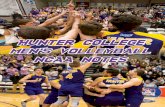 Hunter College Men's Volleyball NCAA Notes...## Player sp k k/s e ta pct a a/s sa se sa/s re dig dig/s bs ba total blk/s be bhe points 2 Joseph Muir 109 15 0.14 8 44 . 1 5 9 106 0.97