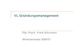 VL Gründungsmanagementschumann/001.pdf · Einzelgründung vs. Teamgründung ... „Intrapreneur“ ... Organisation der Produktion 52,3% 44,1% Produktvermarktung 27,8% 81,3%. Dipl.-Psych.