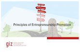 Principles of Entrepreneurship Promotion · GIZ adopts a multi-level approach to its capacity development programs. This, of course, shouldalso be the case for entrepreneurship promotion