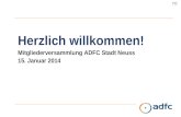 Mitgliederversammlung ADFC Stadt Neuss 15. Januar 2014 · Düsseldorf 2017 1966 2,5 % 3,4 ‰ ... Mai 2013 Fahrradbörse auf ... Mit den Like-a-Bikes zum Weltkindertag an der alten