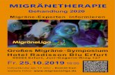 Plakat Symposium Erfurt - MigräneLiga e.V. Deutschland€¦ · Großes Migräne-Symposium MIGRÄNETHERAPIE Behandlung 2020 Hotel Radisson Blu Erfurt 99084 Erfurt, Juri-Gagarin-Ring