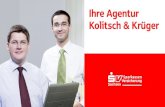 Ihre Agentur Kolitsch & Krüger...Stand: GJ 2016 rund 90 Mio. EUR regulierte Schäden rund 600 Mio. EUR ausgezahlte Leistungen für Leben- u. Rentenversicherungen Unsere Partner •