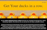 Online-Marketing-Fitness-Analyse Get Your ducks in a row. · „Die Erkenntnisse wären wahrscheinlich hilfreich, aber für die Umsetzung der resultierenden Verbesserungsmaßnahmen