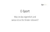 E-Sport...Was ist eigentlich E-Sport? •Definition des eSport-Bund Deutschland (ESBD): „eSport […] ist das sportwettkampfmäßige Spielen von Video- bzw. Computerspielen […]