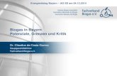 Biogas in Bayern Potenziale, Grenzen und Kritik · 50% Übernbaut mit Fakro 1,5 240 MW • Sicher zu erwartende Flexibilisierung auf Basis Faktor 1,5 742 MW • Sinnvolle Flexibilsierung
