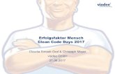 Erfolgsfaktor Mensch Clean Code Days 2017 · Erfolgsfaktor Mensch Clean Code Days 2017 Claudia Simsek-Graf & Christoph Meyer viadee GmbH 21.06.2017