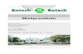 Mietpreisliste - Botech GmbH...Botech GmbH Betonbohr- & Sägetechnik Leinenweberstraße 14 79108 Freiburg Tel.: 0761-43031 Fax: 0761-8885791 Öffnungszeiten: Montag – Freitag 07.00