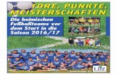 Die heimischen Fußballteams vor dem Start in die Saison 2016/17 · 2016. 11. 10. · DONNERSTAGFUSSBALL-SAISON 2016/2017 4.AUGUST 2016 TSV Deinsen I Kreisliga Der TSV Deinsen blickt