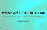 Werben auf APOTHEKE ADHOC ... 2020/09/04 ¢  Social Media Formate & Preise * Preis pro Schaltung Format