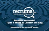 Business Netzwerke: Tipps & Tricks zu LinkedIn und Xing · PDF file > 25 Jahre Erfahrung in Marketing, Kommunikation, HR, Management 5 Jahre bei Monster.ch - zwei Jahre als ... KnowHow
