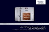 UNIVERSAL RAUCH- UND KOCHANLAGEN · · high-quality stainless steel smoke and exhaust pipes · internal area of the chamber in steam-tight welded design, fully insulated · double-walled