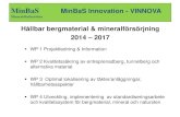 MinBaS MinBaS Innovation - VINNOVA · Hållbar bergmaterial & mineralförsörjning. 2014 – 2017 WP 1 Projektledning & Information WP 2 Kvalitetssäkring av entreprenadberg, tunnelberg
