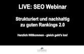 LIVE: SEO Webinar · zu guten Rankings 2.0 Herzlich Willkommen - gleich geht’s los! 21. April 2020 - 11 Uhr. LIVE: SEO Webinar ... Du lernst warum Du noch nicht auf Seite 1 oder