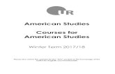 American Studies Courses for American Studies · 2 Sprechstunden Wintersemester 2017/18 Name Sprech-zeit Raum PT Tel.: 943- Name Sprech-zeit Raum PT Tel.: 943- AUFLITSCH, Dr. Susanne