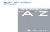 Ihre Service-Nummern vo An bis Z - Messe Frankfurt€¦ · Autovermietung B Bahnverbindungen Banken Barrierefreiheit auf dem Messegelände Barverkauf Baumärkte Besuchererfassungs-system