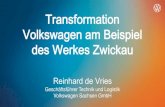 Transformation Volkswagen am Beispiel des Werkes Zwickau2020/02/06  · Volkswagen am Beispiel des Werkes Zwickau Reinhard de Vries Geschäftsführer Technik und Logistik Volkswagen