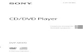 CD/DVD Player · 2ru ВНИМАНИЕ Наименование изделия: cd/dvd проигрыватель Модель: dvp-sr370 Чтобы снизить риск