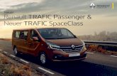 Neuer Renault TRAFIC Passenger & Neuer TRAFIC SpaceClass · Aufgrund des Kühlergrills in Chrome und des LED-Tagfahrlichts mit C-förmiger Lichtsignatur sowie der Full-LED-Scheinwerfer