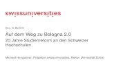 Bern, 10. Mai 2019 Auf dem Weg zu Bologna 2 · Zwischenprüfung: Heisst jetzt Bachelor Diplom/Lizentiat: Heisst jetzt Master Lehrveranstaltung: Heisst jetzt Modul Haupt- und Nebenfacharchitekturen: