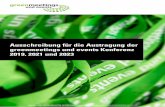 Ausschreibung für die Austragung der greenmeetings und ...€¦ · Erfahrungen der greenmeetings und events Konferenz 2017 basieren und Änderungen möglich sind. Zur Ab-stimmung