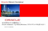 Oracle Direct Seminar€¦ · もう文字化けには悩まない！ Oracle Database 11g R2ならWindows 7クライアントでもばっちり！ 以下の事項は、弊社の一般的な製品の方向性に関する概要を説明するものです。
