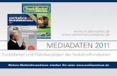 TruckMarket 2011 CS4 - Mediacentrum · Seit 1997 erscheint TruckMarket als Anzeigenmagazin für gebrauchte Nutzfahr-zeuge im In- und Ausland. Neben LKW und Sattelzugmaschinen finden
