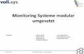 Monitoring Systeme modular umgesetzt SCC...Verfasser vali.sys gmbh Cédric Spörri Hofstrasse 94 CH-8620 Wetzikon +41 43 495 92 50 spoerri@valisys.swiss Monitoring Systeme modular1.