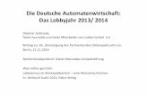 Die Deutsche Automatenwirtschaft: Das Lobbyjahr 2013/ 2014€¦ · „Paul Gauselmannhat mit Spielautomaten ein Imperium geschaffen, sie machten ihn zu einem der reichsten Deutschen.