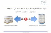 Die CO - Formel von Cartonplast Group€¦ · der PP-Zwischenlagen) = 9.333 t CO 2 in 7 Jahren für die Herstellung von 4.667 t (7 x Jahresbedarf) PP-Zwischenlagen = 7.933 t CO 2