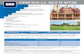 CEM II/A-LL 42,5 R WT38 - CRH (Wien) GmbH...Produkttabelle CEM II gemäß EN 197-1 Kurzbezeichnung Benennung Klinker Kalkstein Nebenbestandteile CEM II/A-LL 42,5 R Portlandkalksteinzement