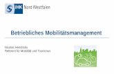 Nicolas Hendricks Referent für Mobilität und Tourismus · 9/5/2019  · Kernkompetenzen: •Ansprechpartner für den Einstieg •Lehrgangsanbieter „Betrieblicher Mobilitätsmanager