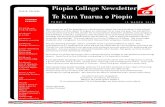 Piopio College Newsletter · 2016. 3. 10. · PIOPIO COLLEGE Piopio College Newsletter Te Kura Tuarua o Piopio P A N U I 6 1 0 M A R C H 2 0 1 6 COMING EVENTS: 15-18 March Y7 & Y8