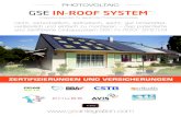 GSE IN-ROOF SYSTEM · 2019. 7. 23. · Mit dem GSE INROOF SYSTEM werden monatlich über 2.000 Anlagen gebaut, die sich auf mehr als 120.000 PhotovoltaikAnlagen mit einer Gesamtﬂ