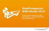 WebProspector B2B-Studie 2012...Die von der WebProspector GmbH im Zeitraum vom 15. August 2012 bis 30. September durchgeführte Umfrage unter 317 B2B-Kaufentscheidern führte insbesondere